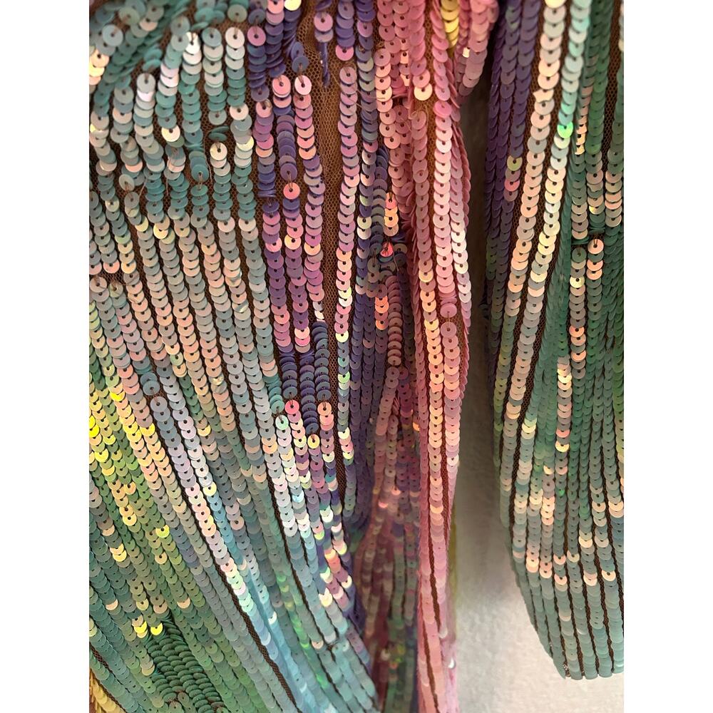 Show Me Your Mumu Wear Me Out Dress In Rainbow Stripe Sequins S - Picture 11 of 13